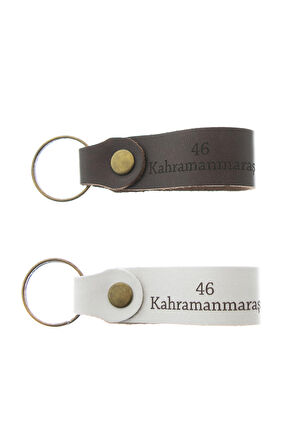 46 Kahramanmaraş Yazılı İkili Set Deri Anahtarlık