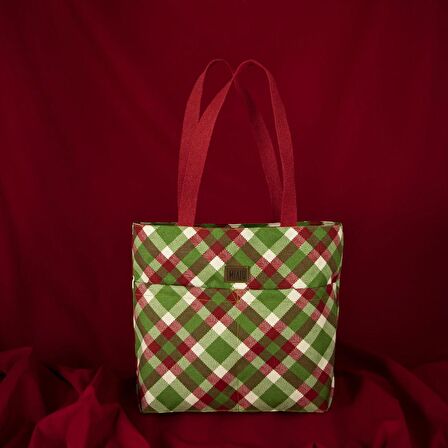 Yılbaşı Temalı Yeni Yıl Hediyelik Kadın Omuz Çantası, Yılbaşı Desenli Tote Bag