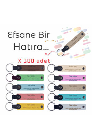 Özel Partiler İçin Çok Özel Hediyeler, Üzerine İsim Ve Mesaj Yazılabilen 100'lü Hatıra Anahtarlığı