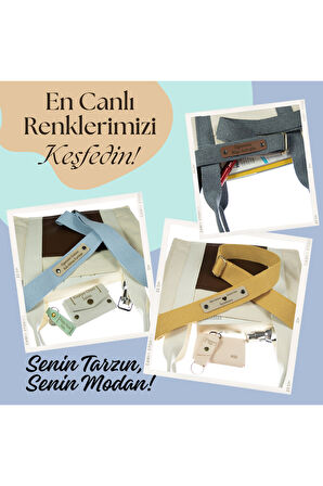 Açık Mavi Renk, Minimalist ve Şık İsme Özel Çanta Omuz Askıs, 140 Cm Kişiselleştirilebilir Hediye 