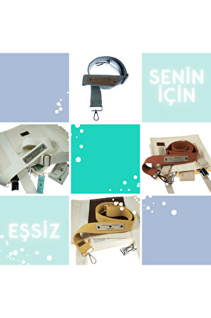 Siyah Renk, Sevgiliye Hediye Mini Tote Omuz Askısı, 140 Cm Kişiye Özel Hediye Çanta Kayışı