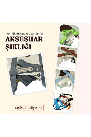 Koyu Kahve Renk, Kişiselleştirilebilir Çanta Askısı, 180 Cm Minimal ve Şık Tasarım Özel Hediye 