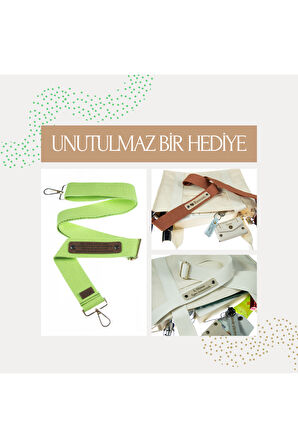 Sütlü Kahve Renk, Sevgiliye Hediye Mini Tote Omuz Askısı, 220 Cm Kişiye Özel Hediye Çanta Kayışı