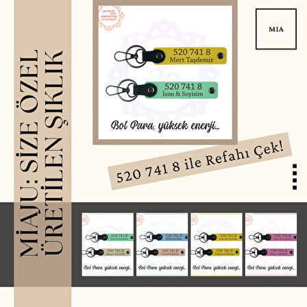 Sarı-Beyaz, İsme Özel, Manevi Güç Veren Hediye İçin, 520 741 8 Kod, Huzur ve Başarı 2'li Anahtarlık