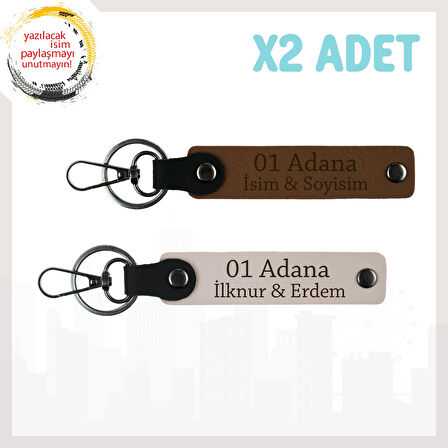 Açık Kahve-Pudra, Adınıza Özel 01 Adana Esintisi Hediye Seçeneği Şehir Ruhunu Yansıtan x2 Anahtarlık