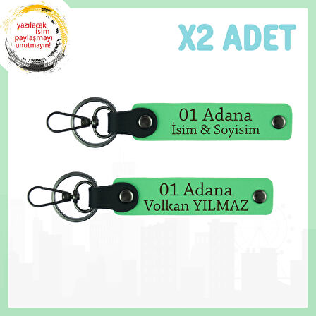 Fıstık Yeşil, Adınıza Özel Adana Hatırası Hediye Seçeneği Şehir Sevgisiyle Tasarlanmış x2 Anahtarlık
