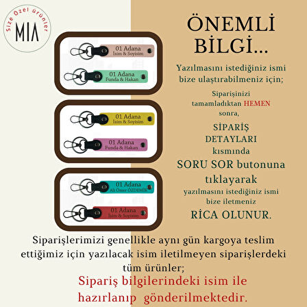 Yeşil-Sütlü Kahve Kişiselleştirilebilir Adana Hatırası Özgün Hediye Seçeneği Şık 2'li Anahtarlık Set