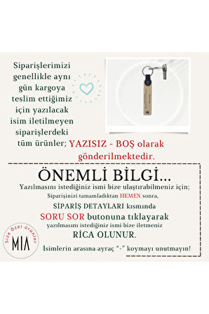 Açık Kahve & Lacivert, Öğretmenler Günü Hediyesi, İsme Özel, 50'li Hatıra Deri Anahtarlık