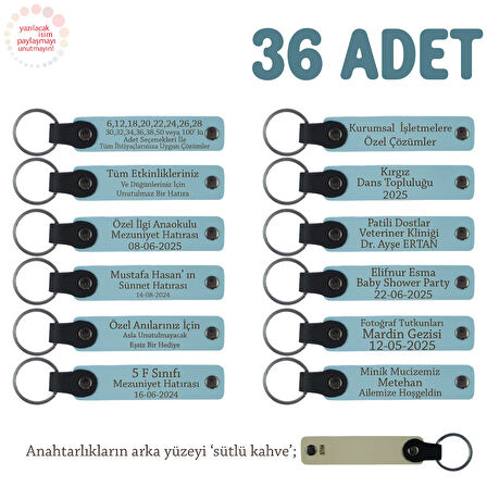 Gök Mavi & Sütlü Kahve, Hentbol Kulüpleri İçin Özel Üretim, 36' lı Set, Hatıra Anahtarlıkları