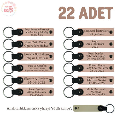 YavruAğzı & SütlüKahve, Tarih Bölümü Öğrencilerine Anlamlı Hatıra, 22'li Set, İsim Yazılı Anahtarlık