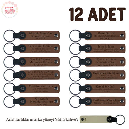 Kahverengi & Sütlü Kahve, Lise Sınıflarına Anlamlı Bir Mezuniyet Hatırası 12'li Set, Anı Anahtarlığı