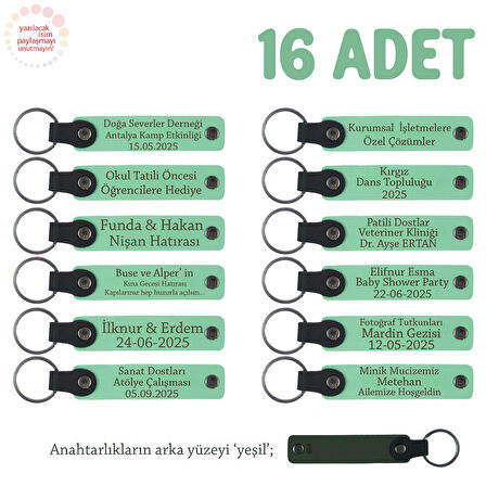 Açık Yeşil, Sınıf Öğretmeninden Minik Öğrencilerine Özel Mesajlı Karne Hatırası Anahtarlık 16’lı Set