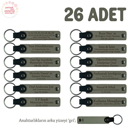 Kül Gri & Gri, Avukatlık Bürosuna Özel Anahtarlık, 26' lı Set, Konuklarınıza Değerli Hediye