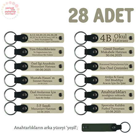 Sütlü Kahve & Yeşil, Özel Mevlitleriniz İçin İsim Ve Yazı Yazılabilen 28' li Anahtarlık Set