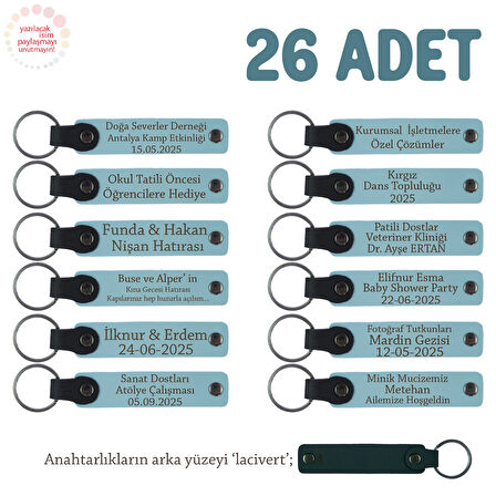 Gök Mavi & Lacivert, Öğretmeninden Mesajlı Karne Anı Anahtarlık 26’lı Set, Tüm Sınıfa Özel