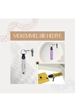Açık Kahve & Siyah, Babyshower Partilerine Özel Hediyelik Anahtarlık 48'li Set, Bebek İsmi Yazılı
