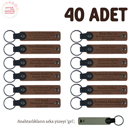 Açık Kahverengi & Gri, Lise Sınıflarına Anlamlı Bir Mezuniyet Hatırası 40'lı Set, Anı Anahtarlığı