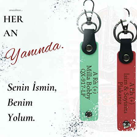 Açık Kahve, Hız Severlere, İsim Plaka ve 0- Kan Grubu Yazılı Özel Üretim 2'li Set Anahtarlık, Hediye