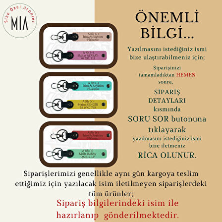 Hız Severlere Özel, İsim Plaka ve B Rh (+) Kan Grubu Yazılı 2'li Anahtarlık Set, Yavruağzı-Pudra-Gr