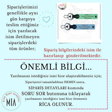 Yolda Olanlara Özel, İsim Plaka ve Kişiselleştirilmiş 0 Rh (+) Kan Grubu x2 Anahtarlık, S Kahve-Gr
