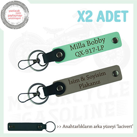 Kişisel Hediye Alternatiflerinde Yeni Seviye, Deri 2’li Plaka ve İsim Yazılı, Kül Gri-Yeşil-Laci