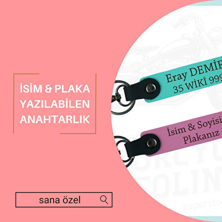 Sürpriz Arayanlara, Kişiye Özel Plaka ve İsim Yazılı 2’li Anahtarlık Hediyelik, Pudra-Gök Mavi-Ysl