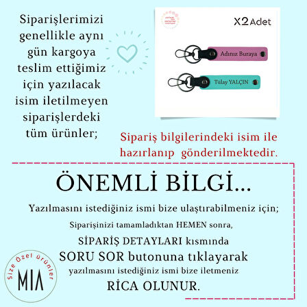 Babalar Gününe Manevi Jest, İsim Yazılı 2’li Anahtarlık Hediye Takımı, Nar Çiçeği-Kırmızı-Lacivert