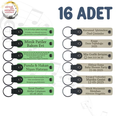 F Yeşili & S Kahve, Kına Gecesi Misafirlerine Özel Anı, 16’li Set, İsim Yazılı Anlamlı Hediyelik