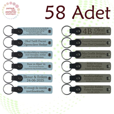 Gök Mavi & Kül Gri, 58'li Set, İsim Ve Detaylı Hatıra Anahtarlık, Özel Doğum Günü Sürprizleri İçin