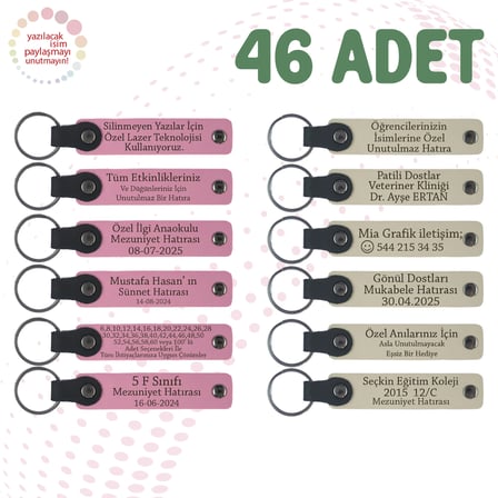 Pembe & S Kahve, 46’li Set, Kişiye Özel Yazılı Anahtarlık, Masa Tenisi Turnuvasına Katılanlara Anı