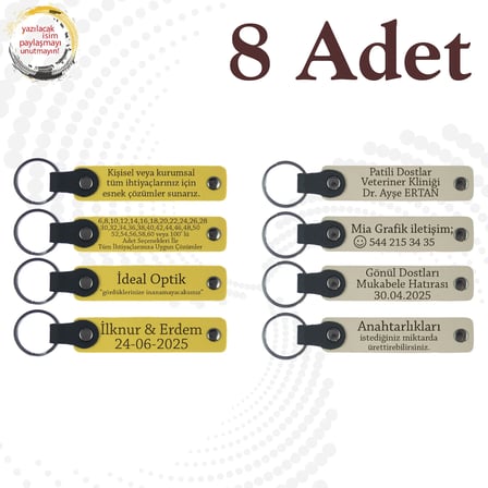 Sarı & Sütlü Kahve, 8’li Set, Kişisel Mesajlı Deri Hediyelik, Türkçe Öğretmeninden Sınıfına Sürpriz