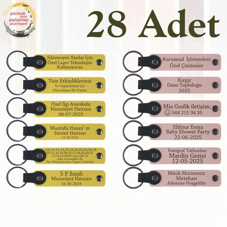 Sarı & Yavru Ağzı, Sınıfınızla Geçirdiğiniz Yıla Veda Hediyesi, 28’li Set, Kişiye Özel Anahtarlık