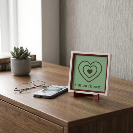 Anneler Günü İçin Estetik Kalp Tasarımlı Ev Dekoru, Modern ve Anlamlı 10x10 cm Minyatür Hediyelik