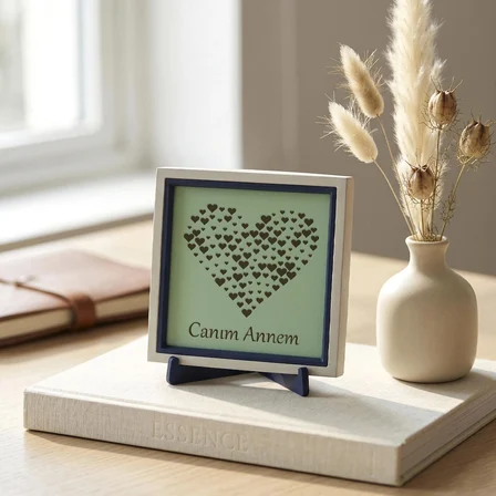 Kalp Figürlü Modern Dekoratif Obje, Anneye Özel Anlamlı ve Estetik 10x10 cm Eşsiz Bir Hediyelik