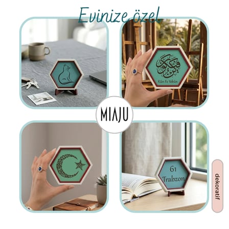 Kün Fe Yekün Desenli Minik Dekoratif Aksesuar, Sevdiklerinize Estetik ve Değerli Bir Hatıra 10x10 cm