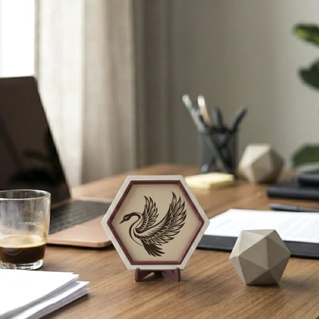 Zarif Kuğu Figürlü Modern Dekoratif Aksesuar, Minimalist ve Estetik Masaüstü Tasarım 10x10 cm