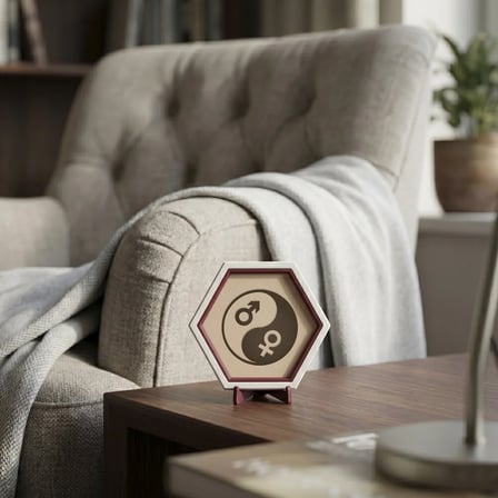 Yin Yang Eril ve Dişil Enerji Tasarımlı Minimalist Dekoratif Obje, Dengeli ve Şık Hediye 10x10 cm