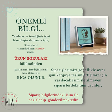 Öğretmen Mesajlı Mezuniyet Hatırası 28'li Set, Atatürk Silüetli Dekoratif Masaüstü Obje, 10x10 cm