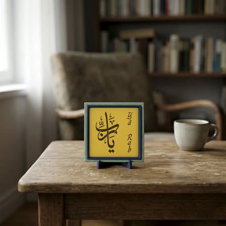 Yâ Rab Motifli Şık ve Modern Dekoratif Obje, Yaşam Alanınıza Huzur Katan Estetik Bir Hatıra 10x10 cm