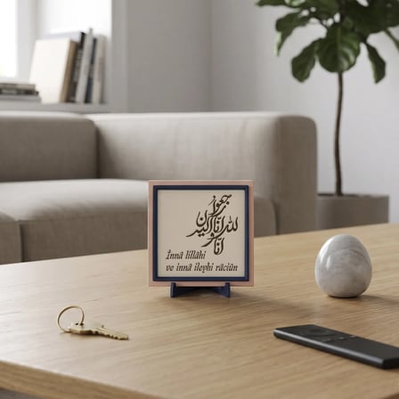 Sanatın Maneviyatla Buluştuğu İnnâ lillâhi ve innâ ileyhi râciûn Objesi, Yaşam Alanınız İçin 10x10cm