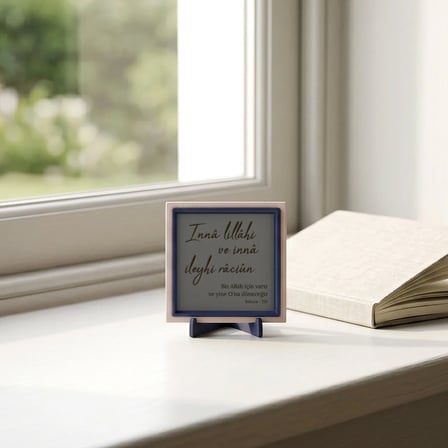 Çağdaş Tasarım Mealli İnnâ lillâhi ve innâ ileyhi râciûn Aksesuarı, Çalışma Masası İçin 10x10 cm