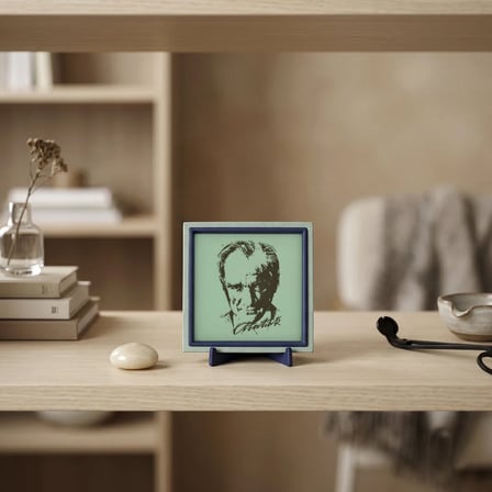 Atatürk İmzalı Butik Tasarım Obje, Ev ve Ofis Dekorasyonunu Tamamlayan Modern Aksesuar 10x10 cm