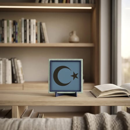 Minimalist Hilal ve Yıldız Tasarım Obje, Modern Dekorasyonun Estetik İmzası 10x10 cm
