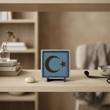 Minimalist Hilal ve Yıldız Tasarım Obje, Modern Dekorasyonun Estetik İmzası 10x10 cm