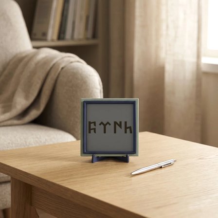 Minimalist Göktürkçe TÜRK Yazılı Dekoratif Aksesuar, Sevdikleriniz İçin Prestijli Bir Hediye 10x10cm
