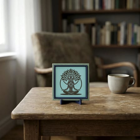 Modern Yorumla Hayat Ağacı ve Meditasyon Objesi, Sevdikleriniz İçin Çok Özel Bir Armağan 10x10 cm