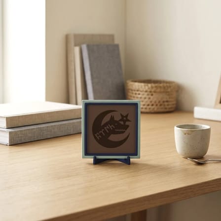 Bozkurt ve Göktürkçe TÜRK Yazılı Modern Dekoratif Obje, Mekanınıza Köklü Bir Asalet Katın 10x10 cm