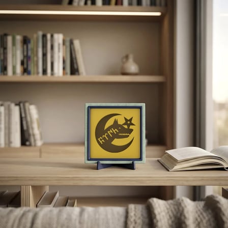 TÜRK Yazılı Bozkurt Motifli Dekoratif Obje, Mekanınızda Huzurlu ve Tarihi Bir Köşe Oluşturun 10x10cm