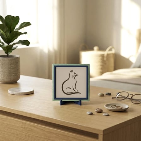 Modern Yorumla Kedi Silüeti Aksesuar, Dekorasyonunuzu Tamamlayan Estetik ve Zarif Duruş 10x10 cm