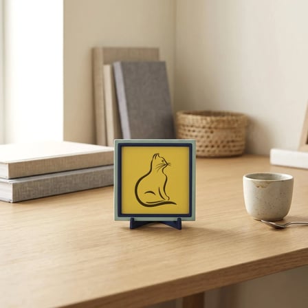 Minimal Kedi Figürü Butik Dekoratif Parça, Mekanınızda Ferah ve Şık Bir Köşe Oluşturun 10x10 cm